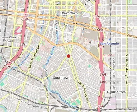 Map showing Gus's World Famous Fried Chicken