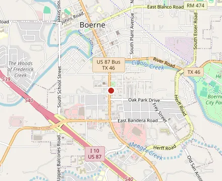 Map showing Las Guitarras Restaurant Mexican-Steaks-Seafood
